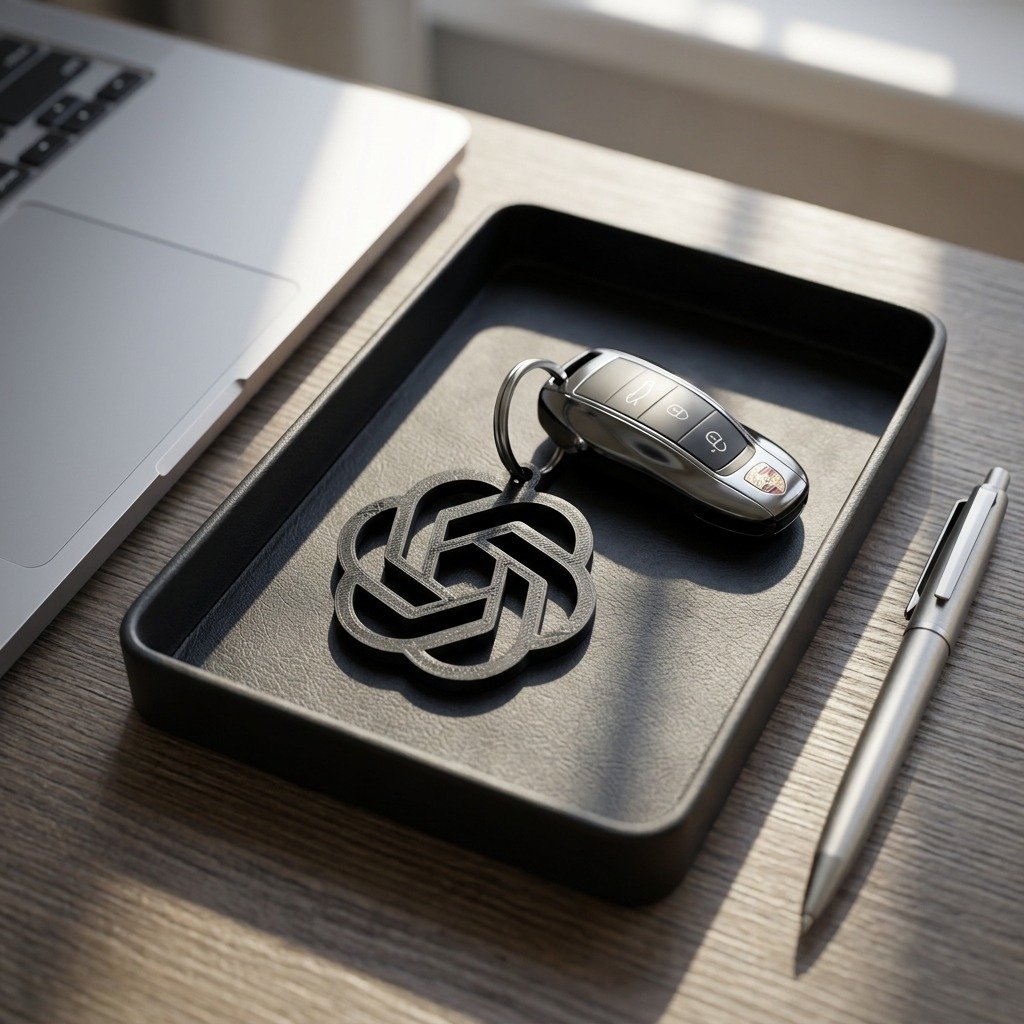 ChatGPT AI Logo 3D Printed Keychain
